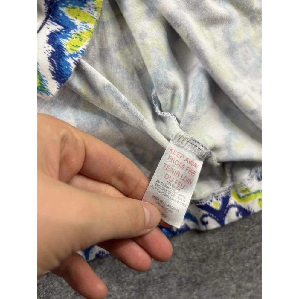 Hatley Womens M Knit Geometric Viscose Floral Shift Knee Length Dress Casual - Picture 5 of 6